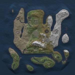 Thumbnail Rust Map: Procedural Map, Size: 3000, Seed: 80085, 7 Monuments