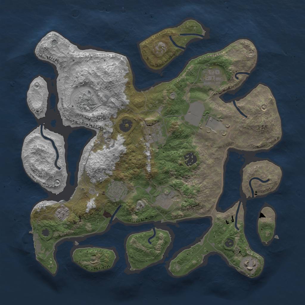 Rust Map: Procedural Map, Size: 3500, Seed: 235540, 13 Monuments