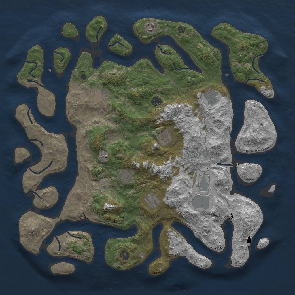 Rust Map: Procedural Map, Size: 4500, Seed: 54544232, 12 Monuments