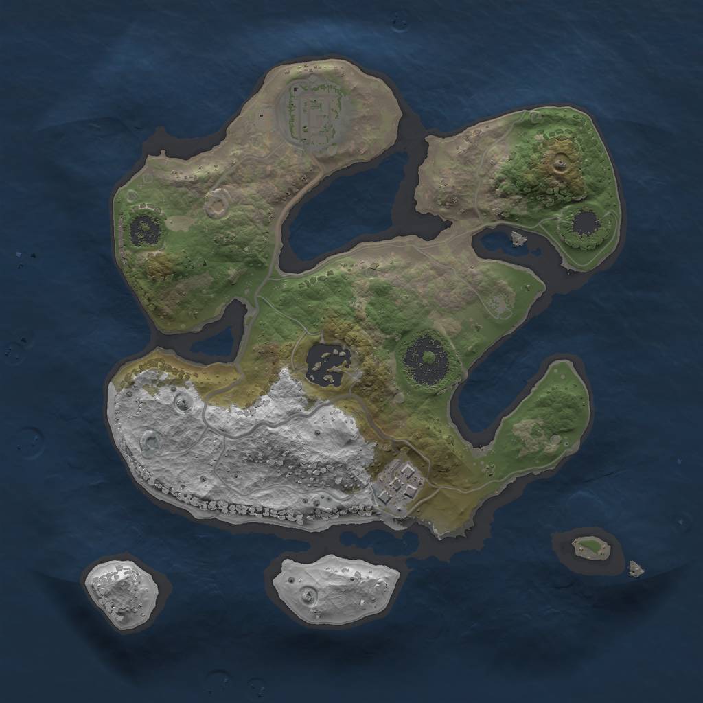 Rust Map: Procedural Map, Size: 2300, Seed: 500, 5 Monuments