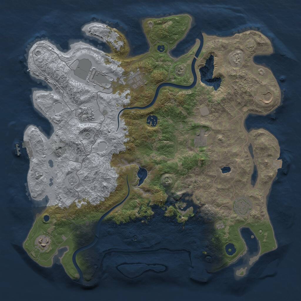 Rust Map: Procedural Map, Size: 4000, Seed: 31232, 16 Monuments