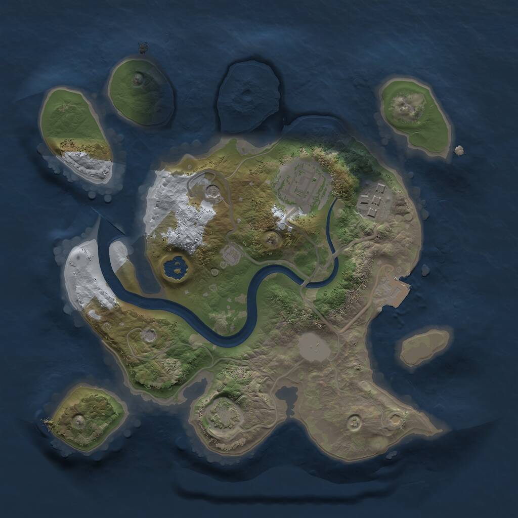 Rust Map: Procedural Map, Size: 2250, Seed: 1234567, 5 Monuments