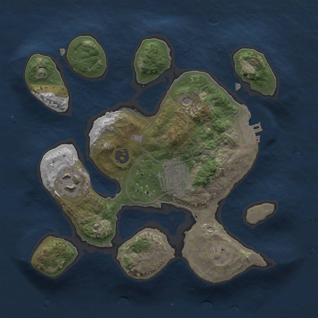 Rust Map: Procedural Map, Size: 2250, Seed: 1234567, 6 Monuments