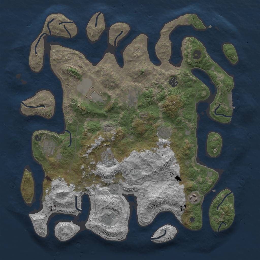 Rust Map: Procedural Map, Size: 4250, Seed: 4562, 13 Monuments