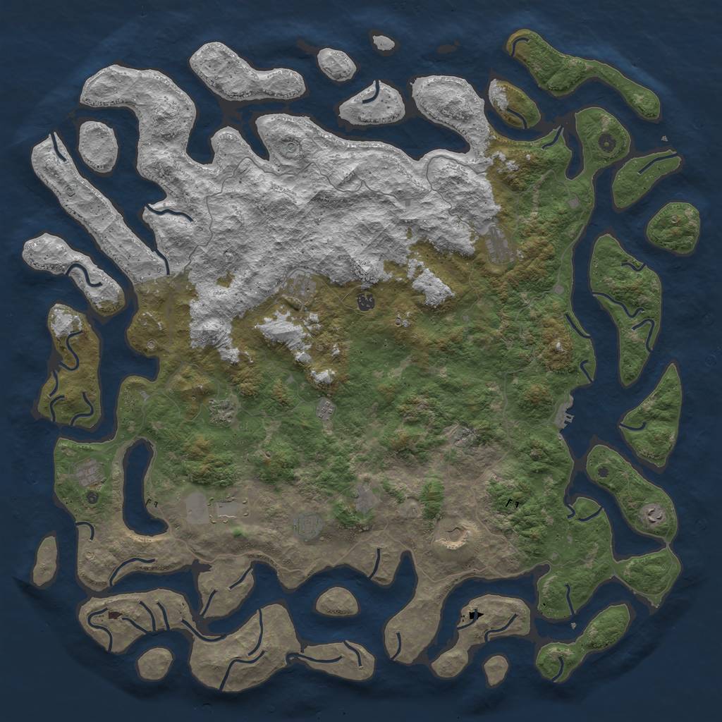 Rust Map: Procedural Map, Size: 6000, Seed: 15648631, 15 Monuments