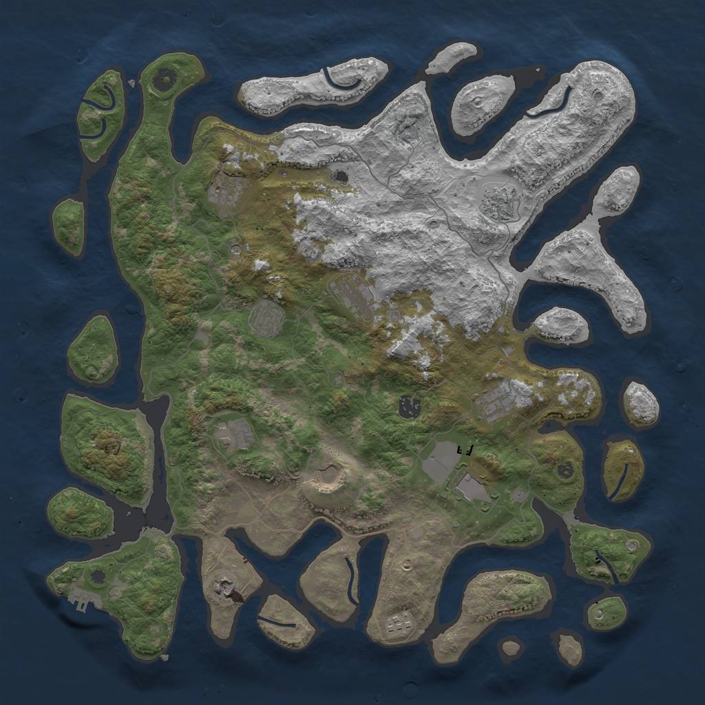 Rust Map: Procedural Map, Size: 4500, Seed: 831429019, 15 Monuments