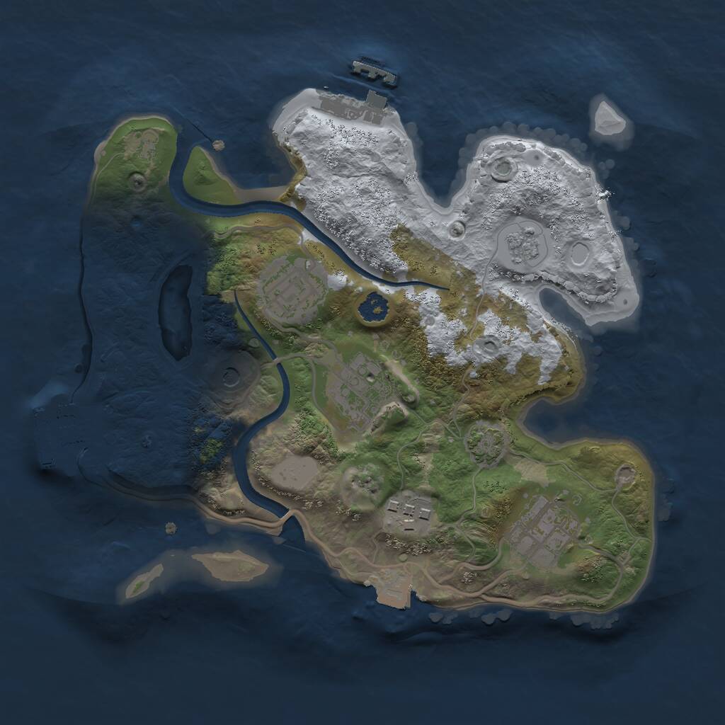 Rust Map: Procedural Map, Size: 2500, Seed: 1345125, 10 Monuments