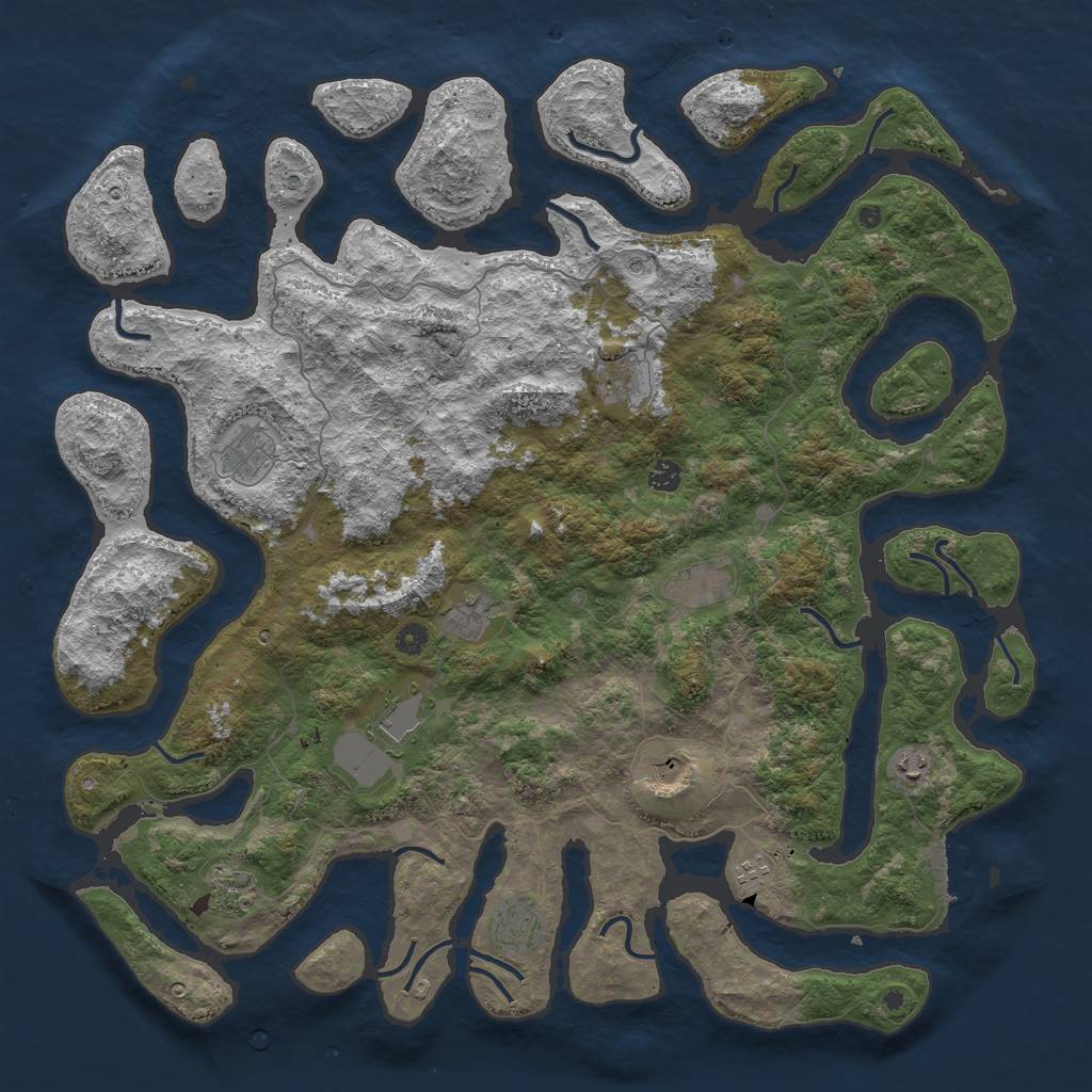 Rust Map: Procedural Map, Size: 5000, Seed: 700899016, 15 Monuments