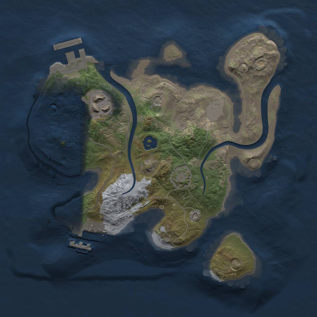 Rust Map: Procedural Map, Size: 2200, Seed: 786544, 6 Monuments