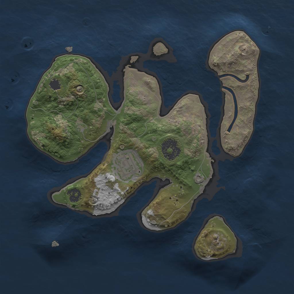 Rust Map: Procedural Map, Size: 2200, Seed: 786544, 3 Monuments