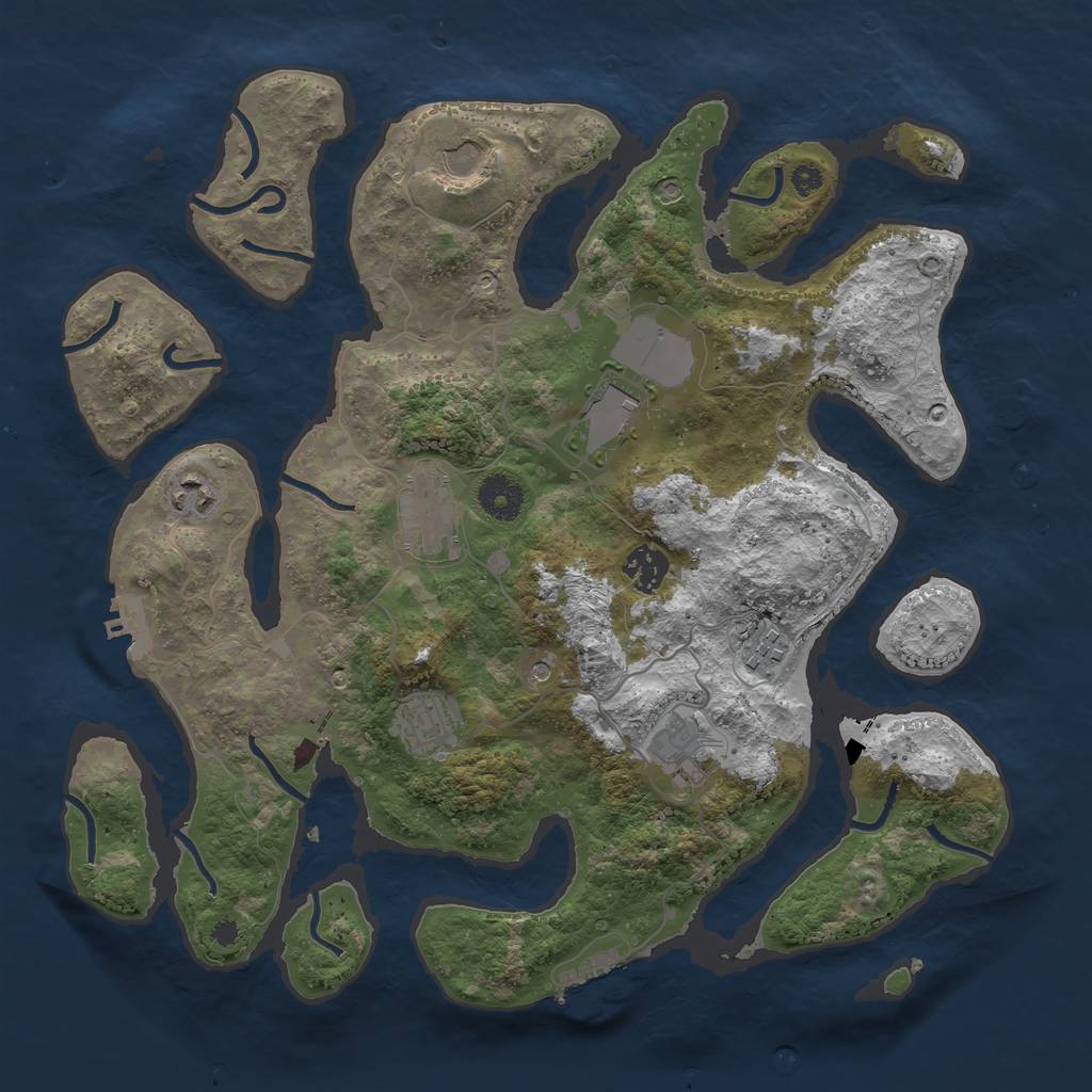 Rust Map: Procedural Map, Size: 3650, Seed: 1514322, 13 Monuments