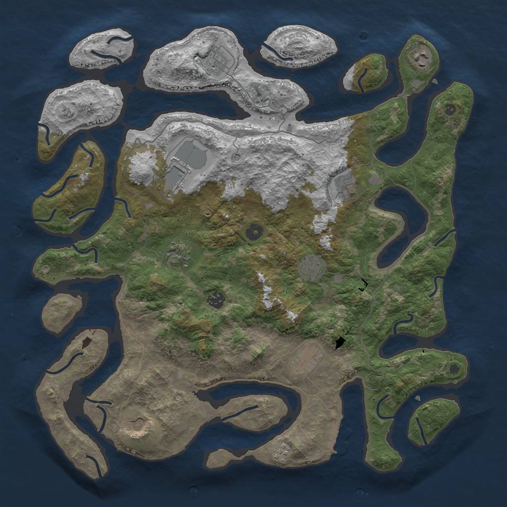 Rust Map: Procedural Map, Size: 4500, Seed: 300018, 14 Monuments