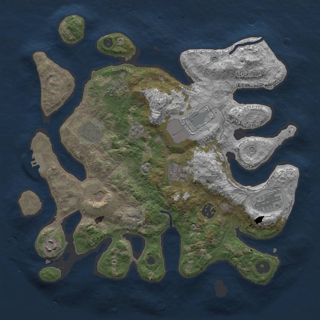 Rust Map: Procedural Map, Size: 3500, Seed: 1525541651, 13 Monuments