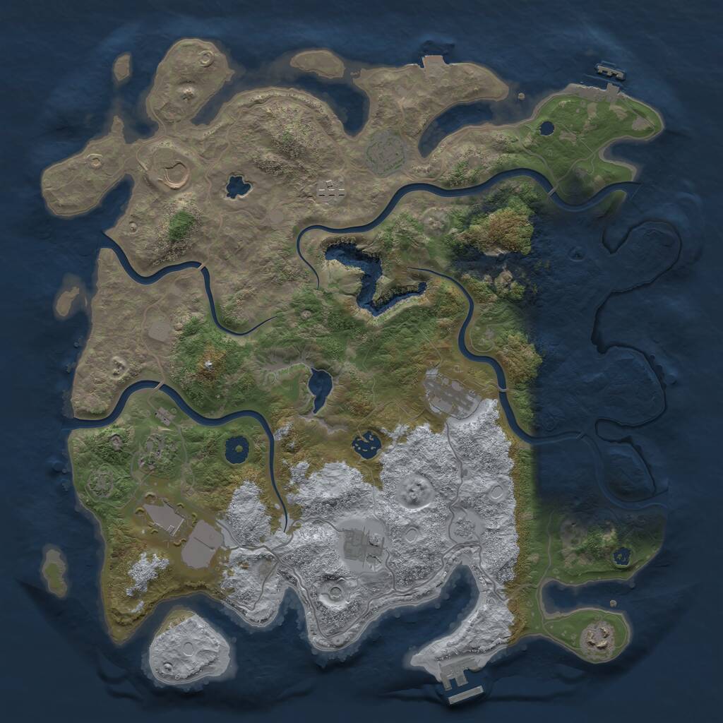 Rust Map: Procedural Map, Size: 4100, Seed: 739967537, 15 Monuments
