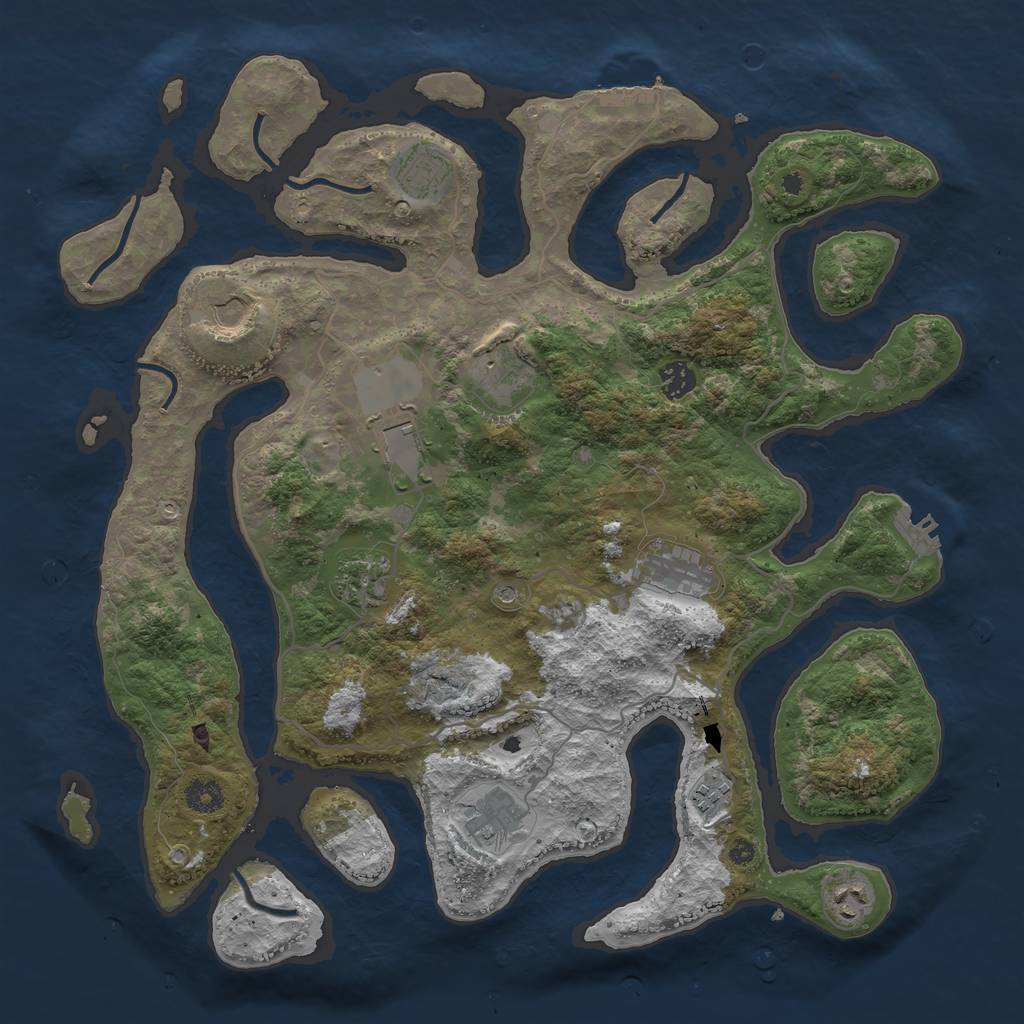 Rust Map: Procedural Map, Size: 4100, Seed: 739967537, 15 Monuments