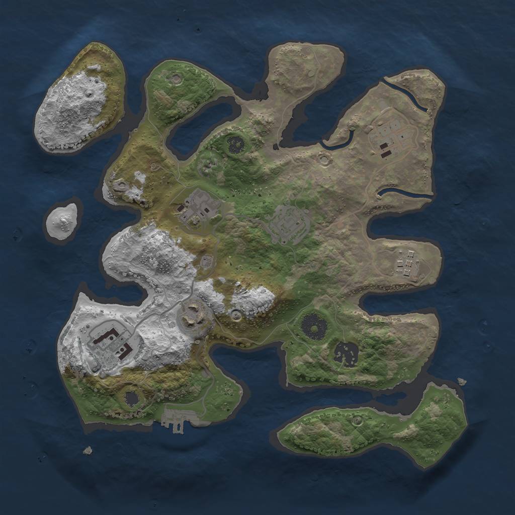 Rust Map: Procedural Map, Size: 3000, Seed: 162873286, 10 Monuments