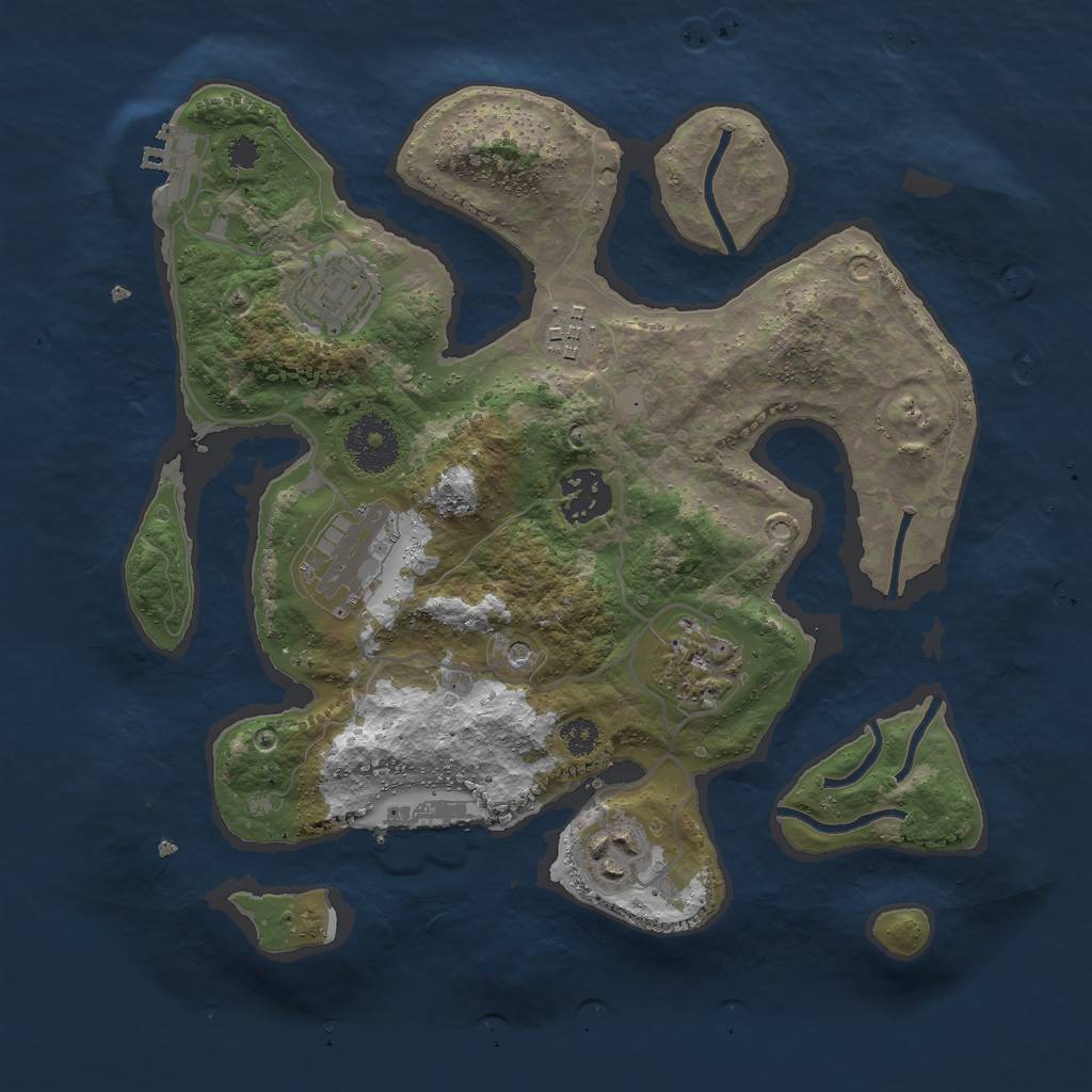 Rust Map: Procedural Map, Size: 3000, Seed: 125081987, 11 Monuments