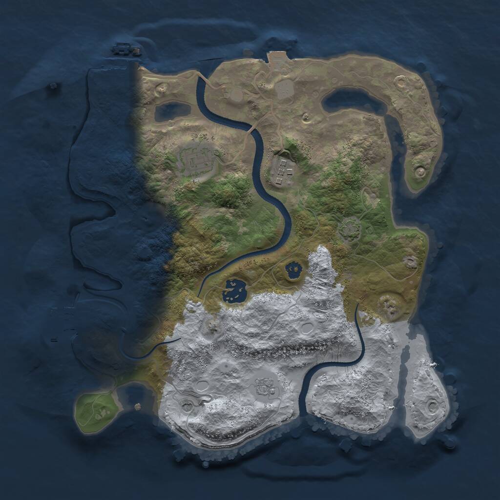 Rust Map: Procedural Map, Size: 3000, Seed: 1838625589, 9 Monuments