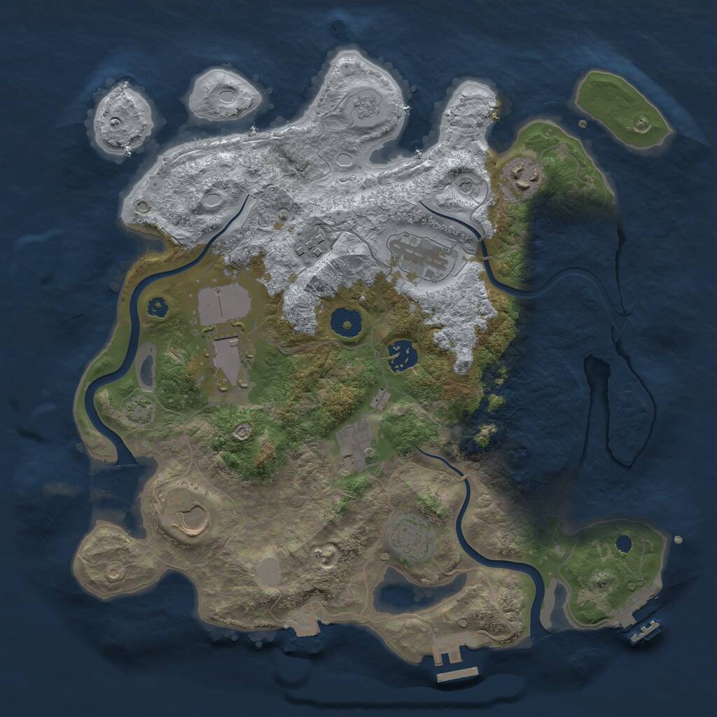 Rust Map: Procedural Map, Size: 3500, Seed: 397823, 14 Monuments