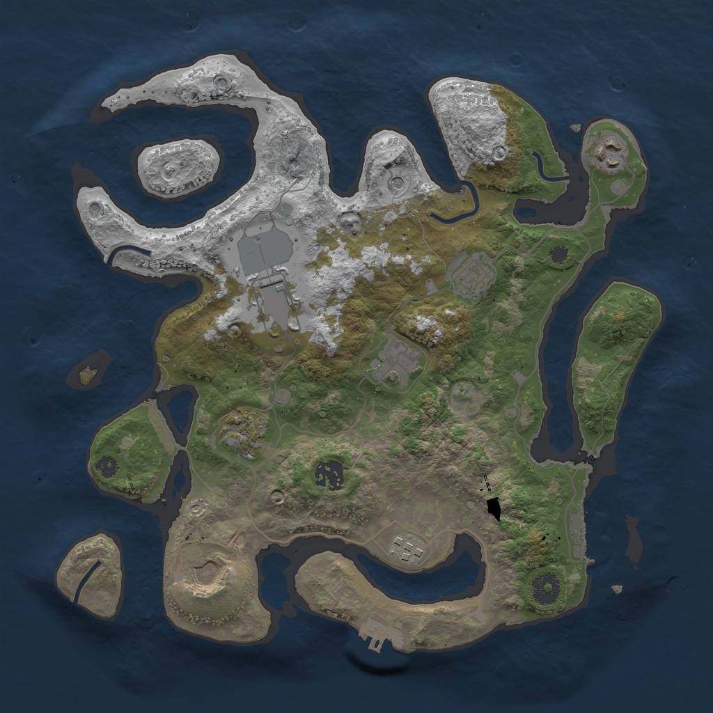 Rust Map: Procedural Map, Size: 3500, Seed: 352144, 13 Monuments