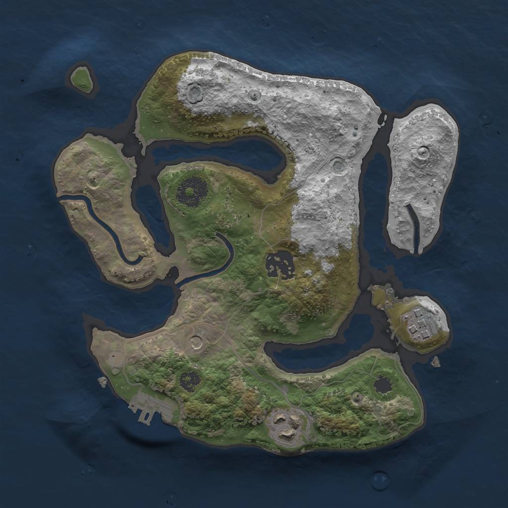 Rust Map: Procedural Map, Size: 2500, Seed: 262542, 7 Monuments