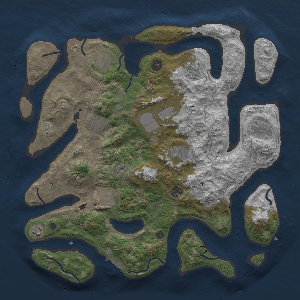 Rust Map: Procedural Map, Size: 4000, Seed: 1534869548, 14 Monuments