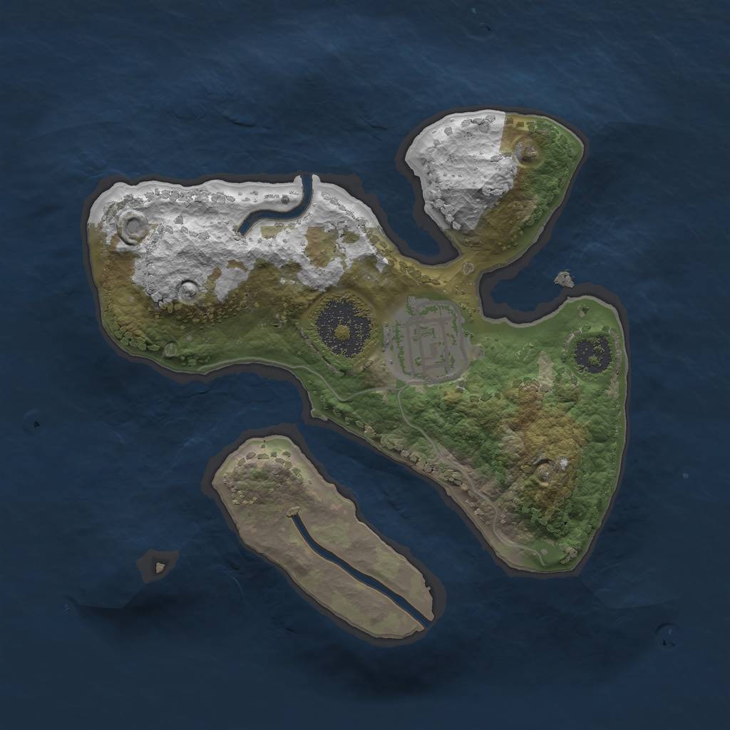 Rust Map: Procedural Map, Size: 2000, Seed: 300586152, 3 Monuments