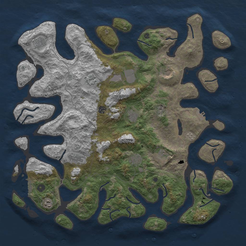 Rust Map: Procedural Map, Size: 4700, Seed: 3428712, 16 Monuments