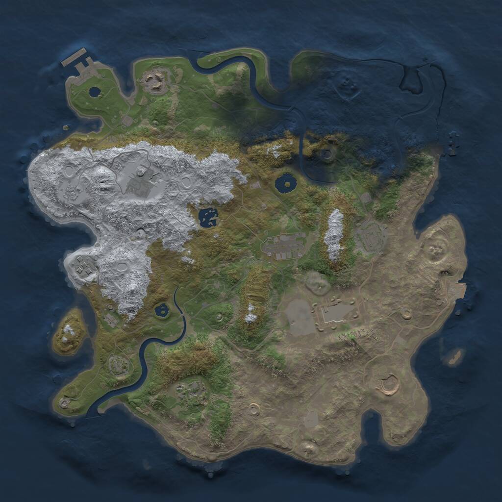 Rust Map: Procedural Map, Size: 3700, Seed: 547809620, 15 Monuments