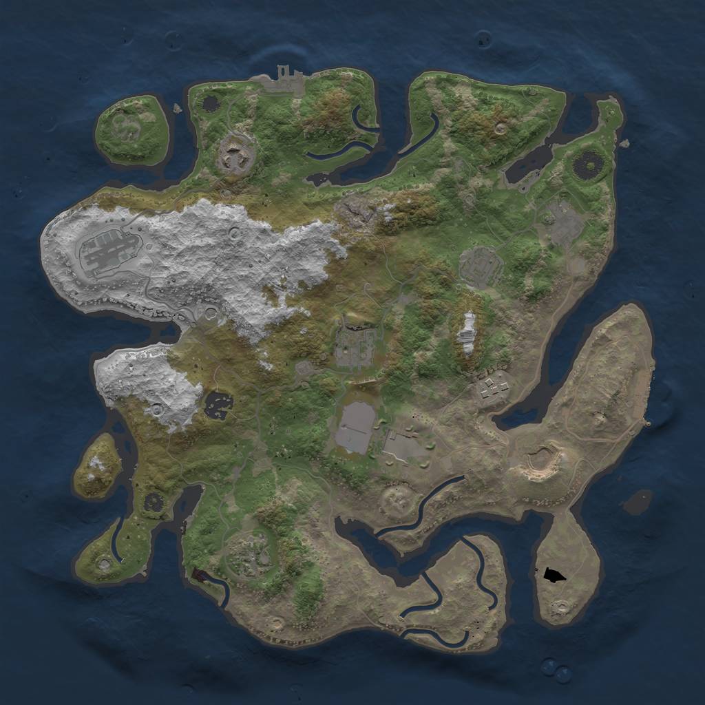 Rust Map: Procedural Map, Size: 3700, Seed: 547809620, 15 Monuments