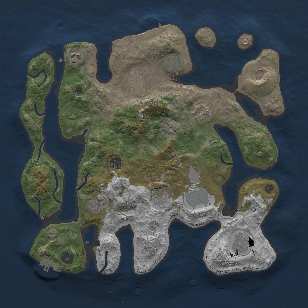 Rust Map: Procedural Map, Size: 3750, Seed: 81427630, 15 Monuments
