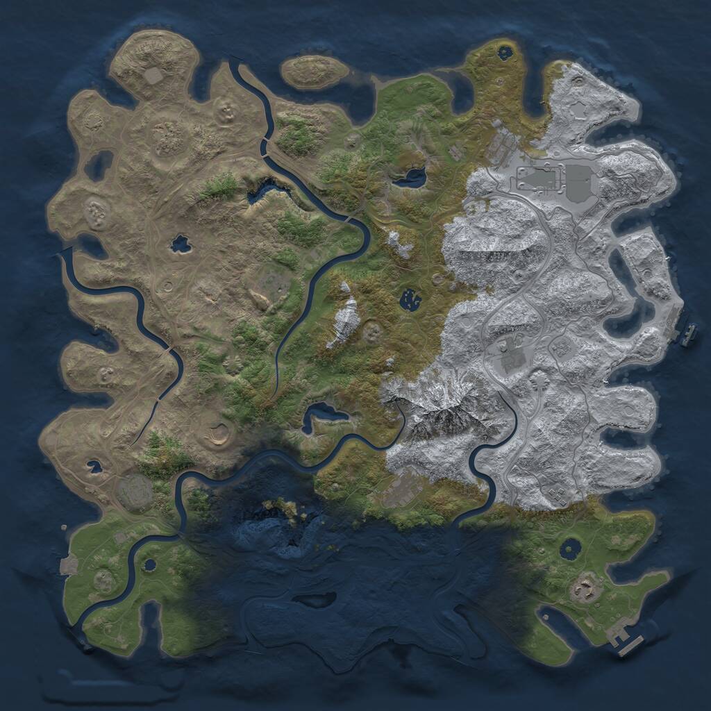 Rust Map: Procedural Map, Size: 5000, Seed: 19732004, 17 Monuments