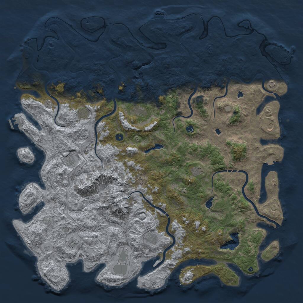 Rust Map: Procedural Map, Size: 6000, Seed: 20210107, 17 Monuments