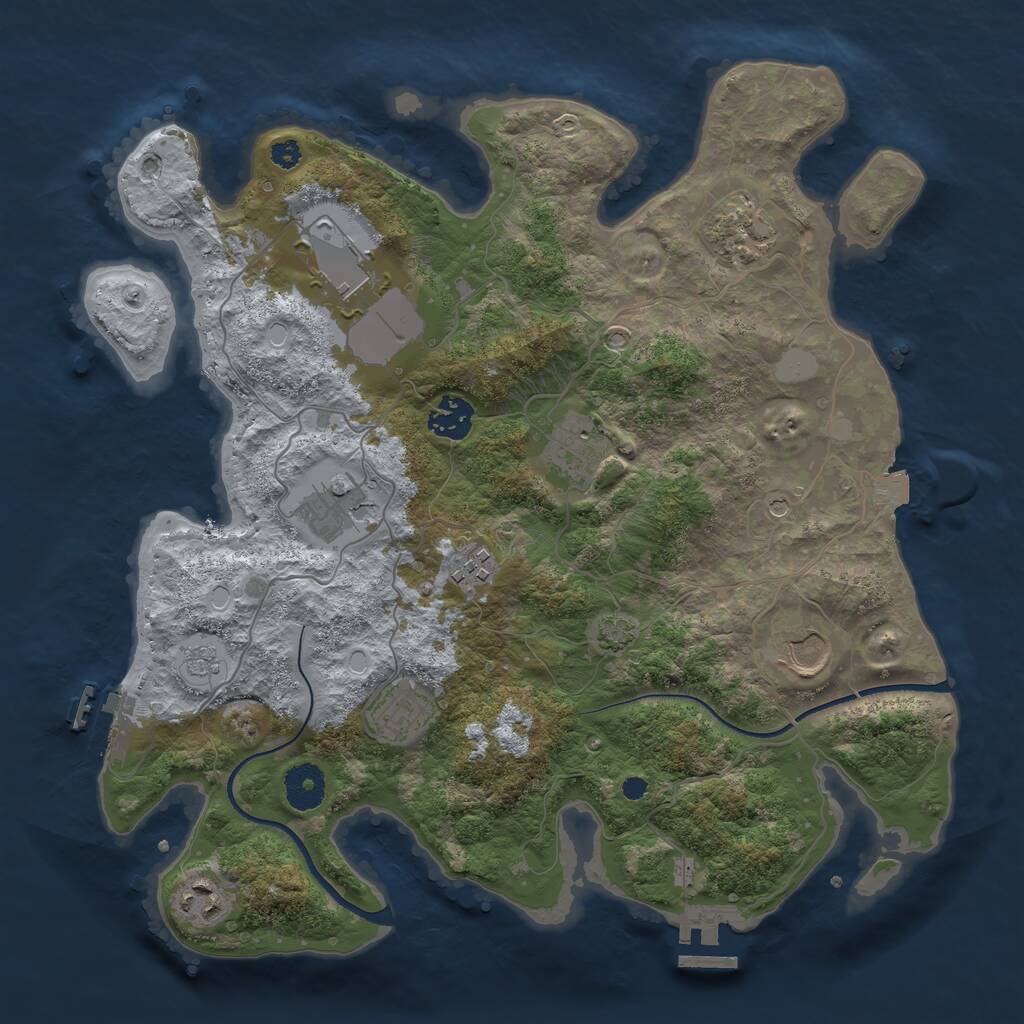 Rust Map: Procedural Map, Size: 3500, Seed: 232803, 15 Monuments