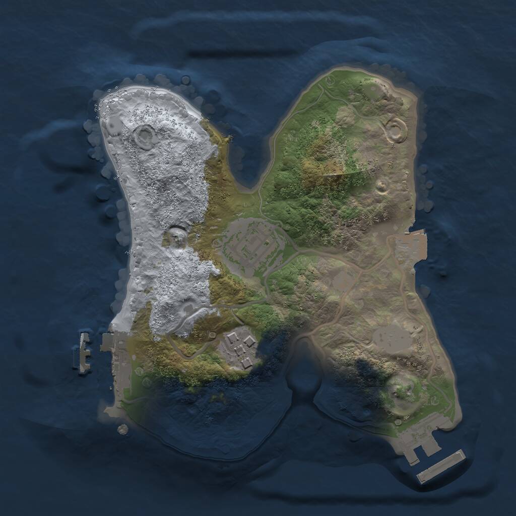 Rust Map: Procedural Map, Size: 2000, Seed: 19121526, 5 Monuments