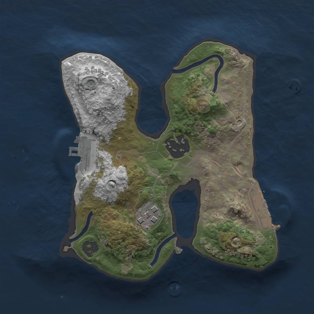 Rust Map: Procedural Map, Size: 2000, Seed: 19121526, 6 Monuments