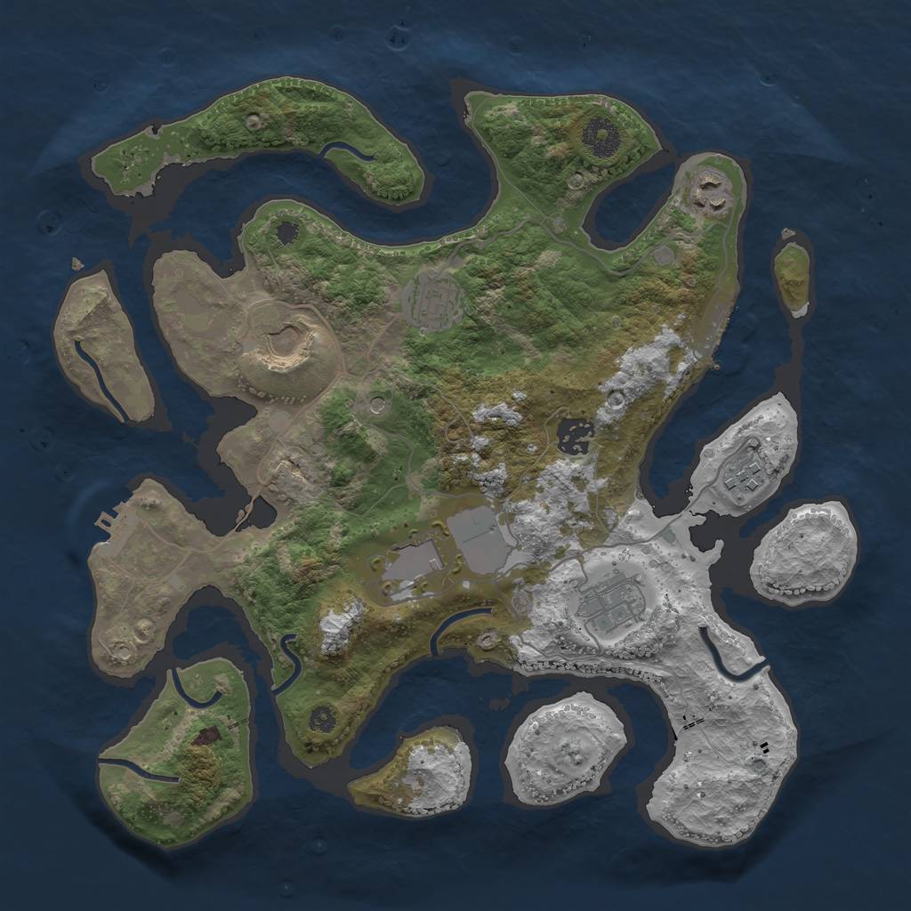 Rust Map: Procedural Map, Size: 3500, Seed: 273770, 12 Monuments