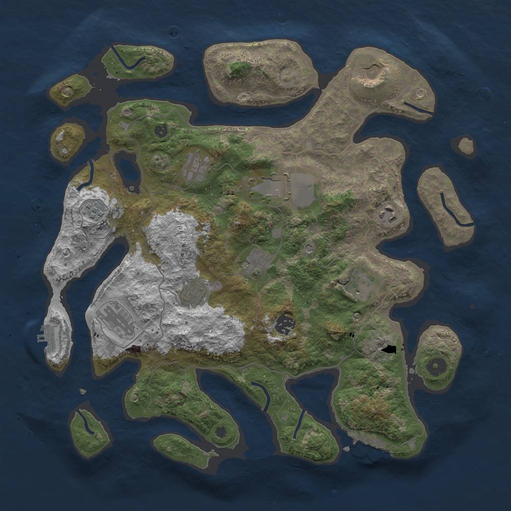 Rust Map: Procedural Map, Size: 4000, Seed: 29920639, 15 Monuments