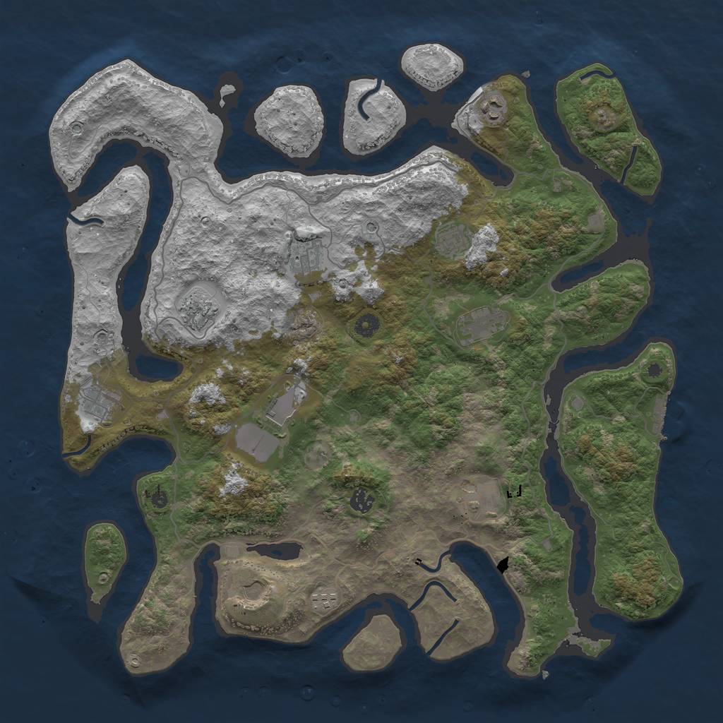 Rust Map: Procedural Map, Size: 4500, Seed: 7500000, 15 Monuments