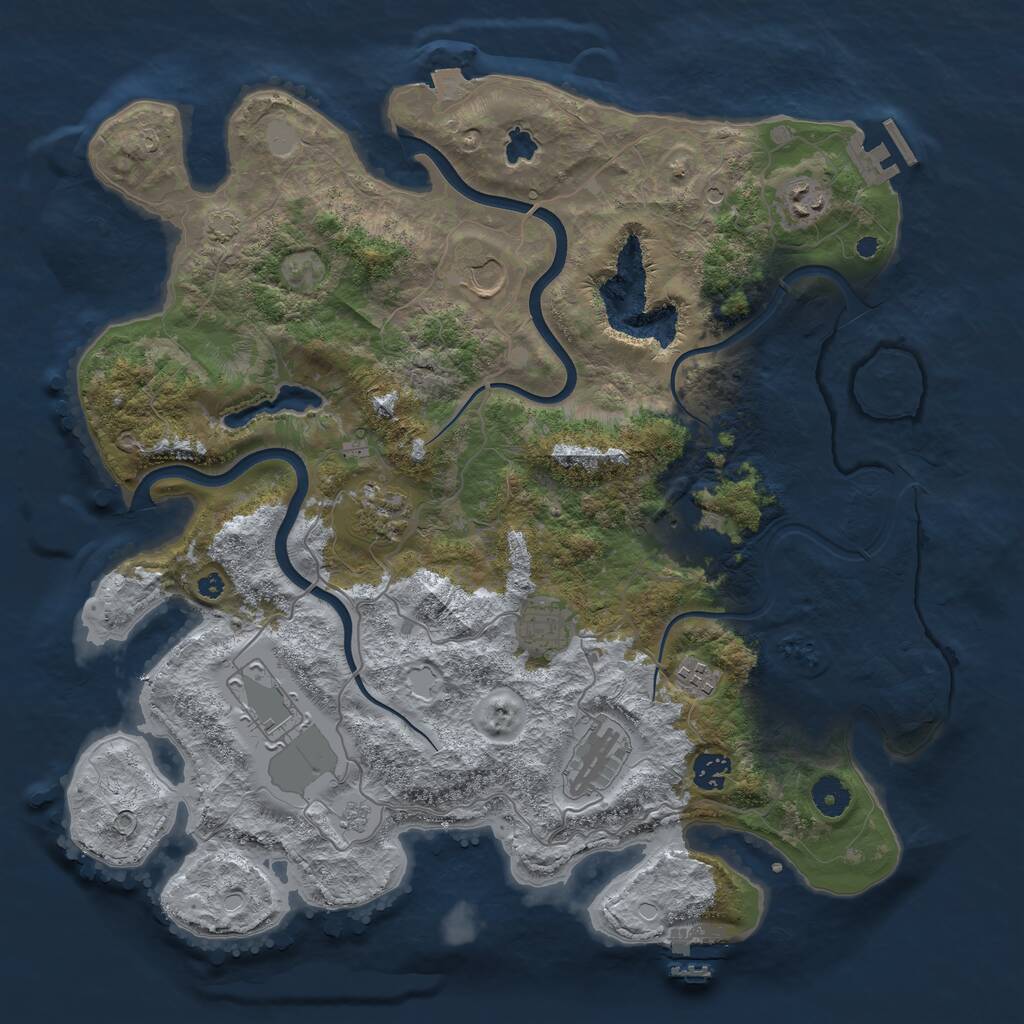 Rust Map: Procedural Map, Size: 4000, Seed: 1568742, 15 Monuments