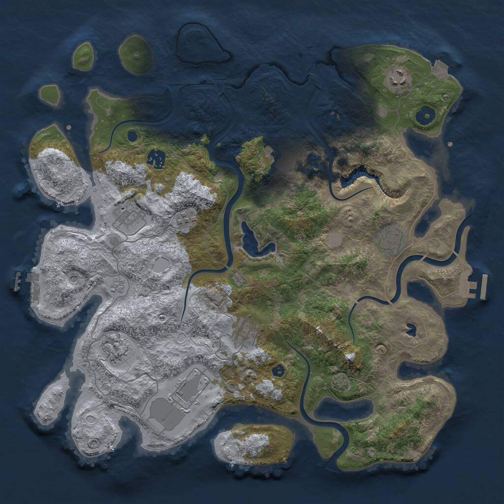 Rust Map: Procedural Map, Size: 4000, Seed: 11880, 15 Monuments