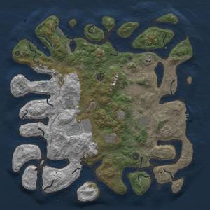 Thumbnail Rust Map: Procedural Map, Size: 4500, Seed: 1007667341, 14 Monuments