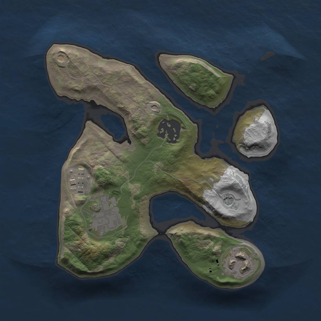 Rust Map: Barren, Size: 2000, Seed: 526203458, 7 Monuments