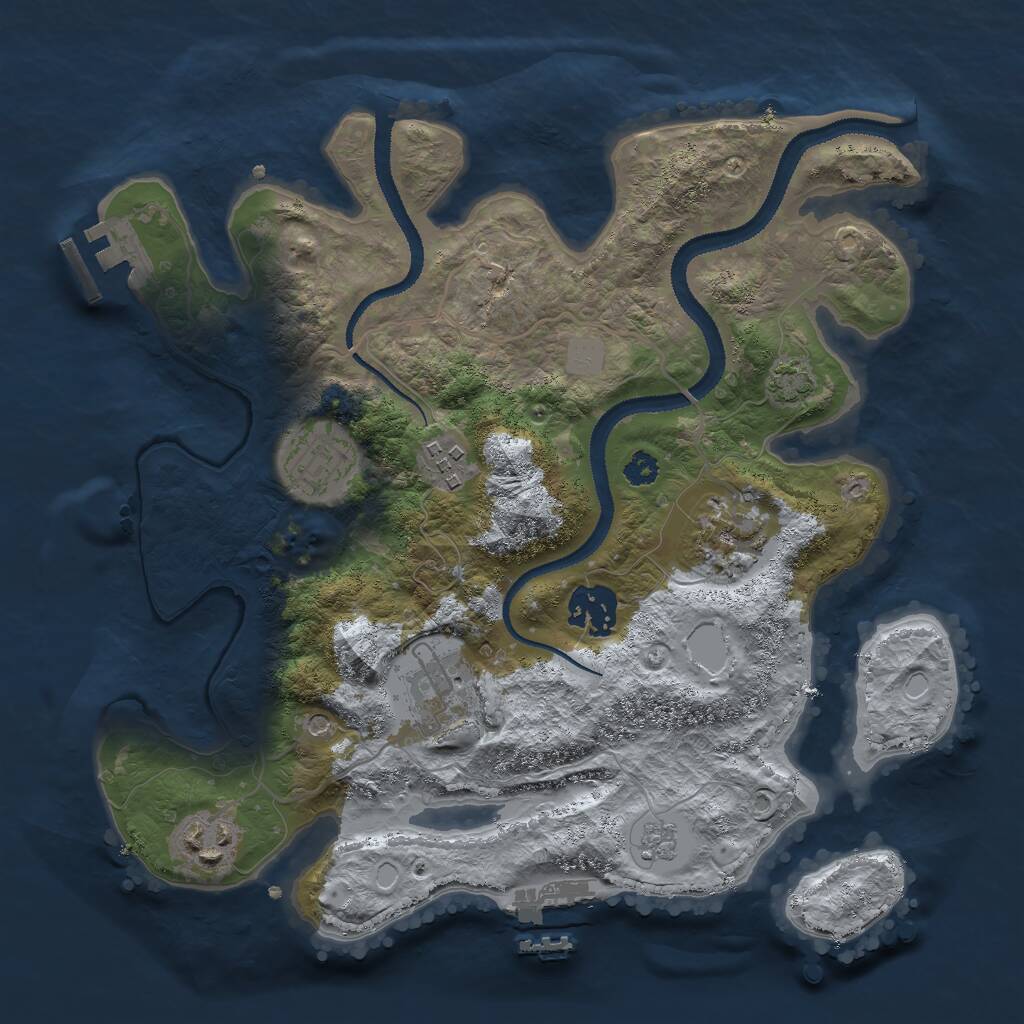 Rust Map: Procedural Map, Size: 3000, Seed: 710212201, 12 Monuments
