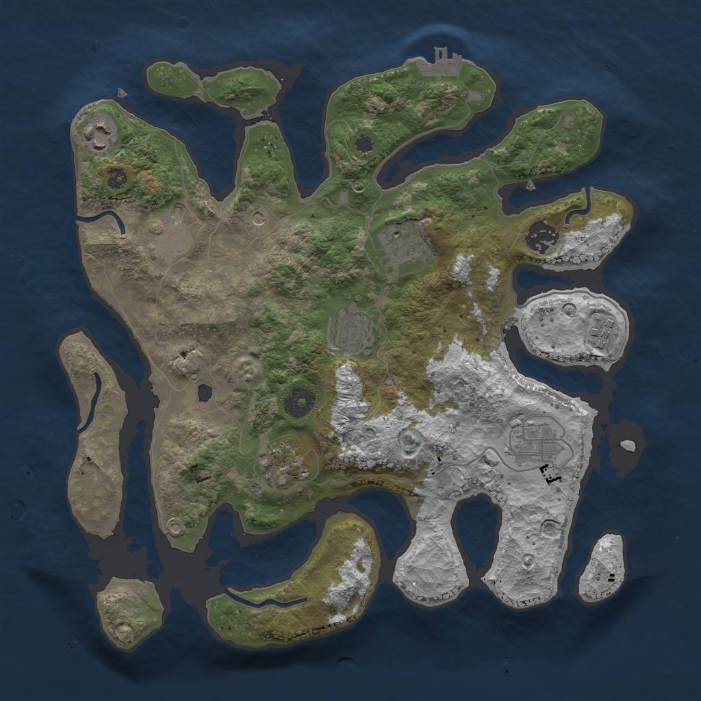 Rust Map: Procedural Map, Size: 3400, Seed: 10, 12 Monuments