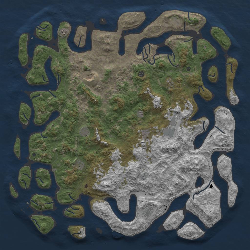 Rust Map: Procedural Map, Size: 6000, Seed: 190054, 15 Monuments