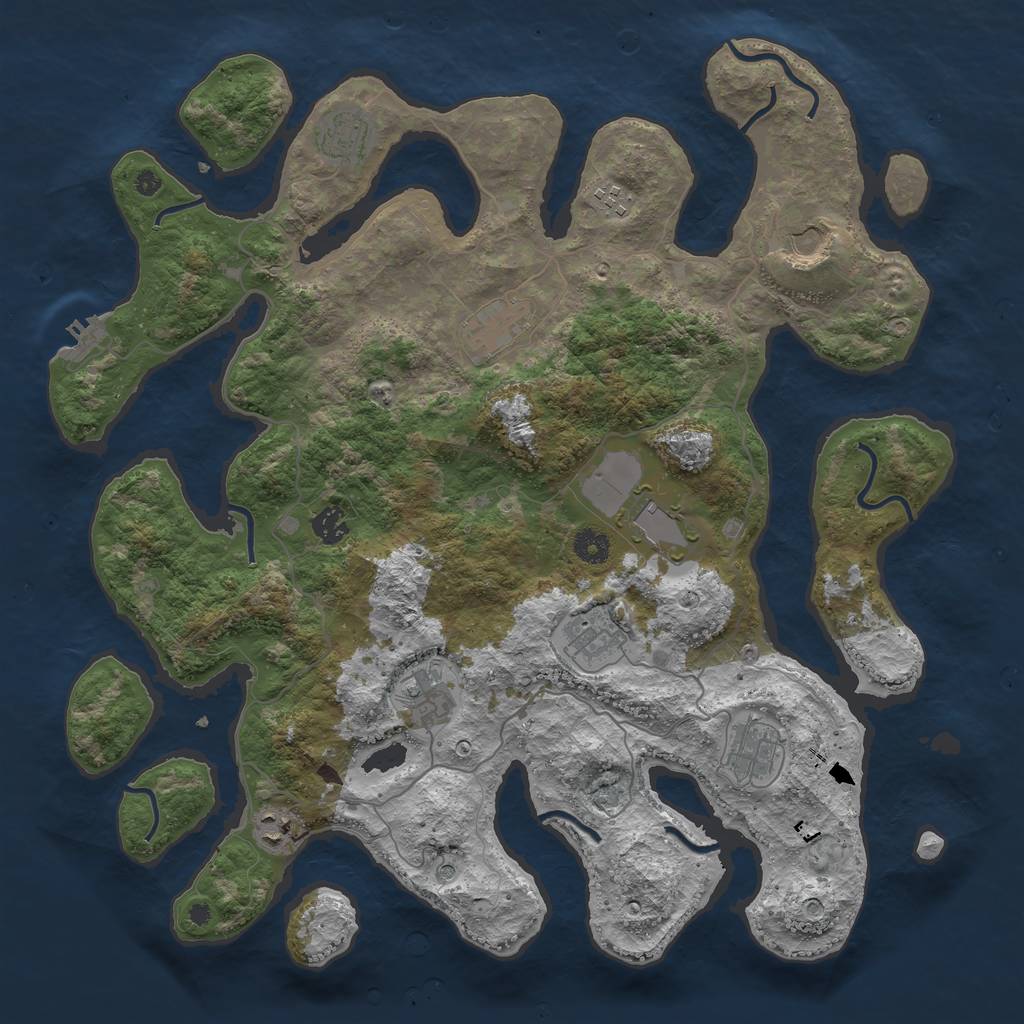 Rust Map: Procedural Map, Size: 4250, Seed: 1819846654, 14 Monuments