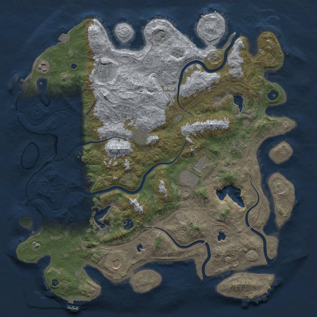 Rust Map: Procedural Map, Size: 4500, Seed: 300336774, 14 Monuments