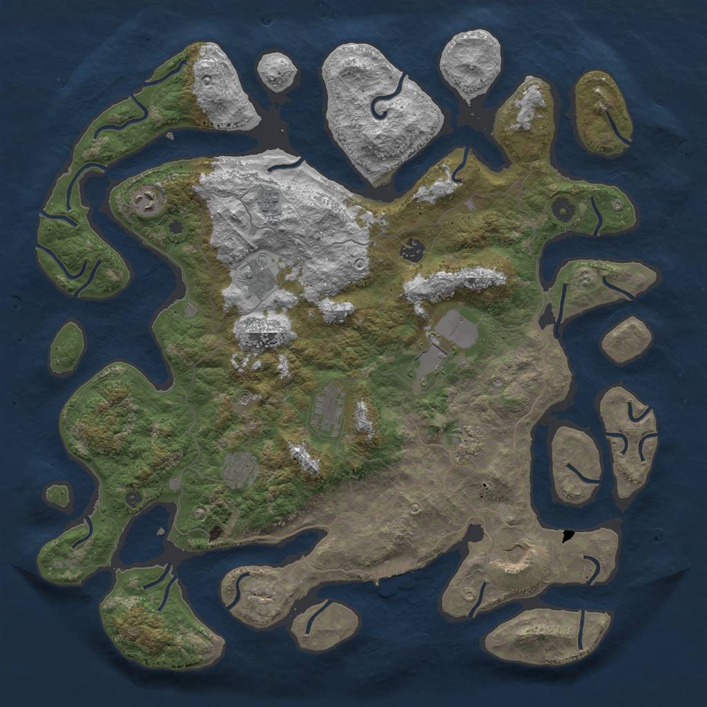 Rust Map: Procedural Map, Size: 4500, Seed: 300336774, 13 Monuments