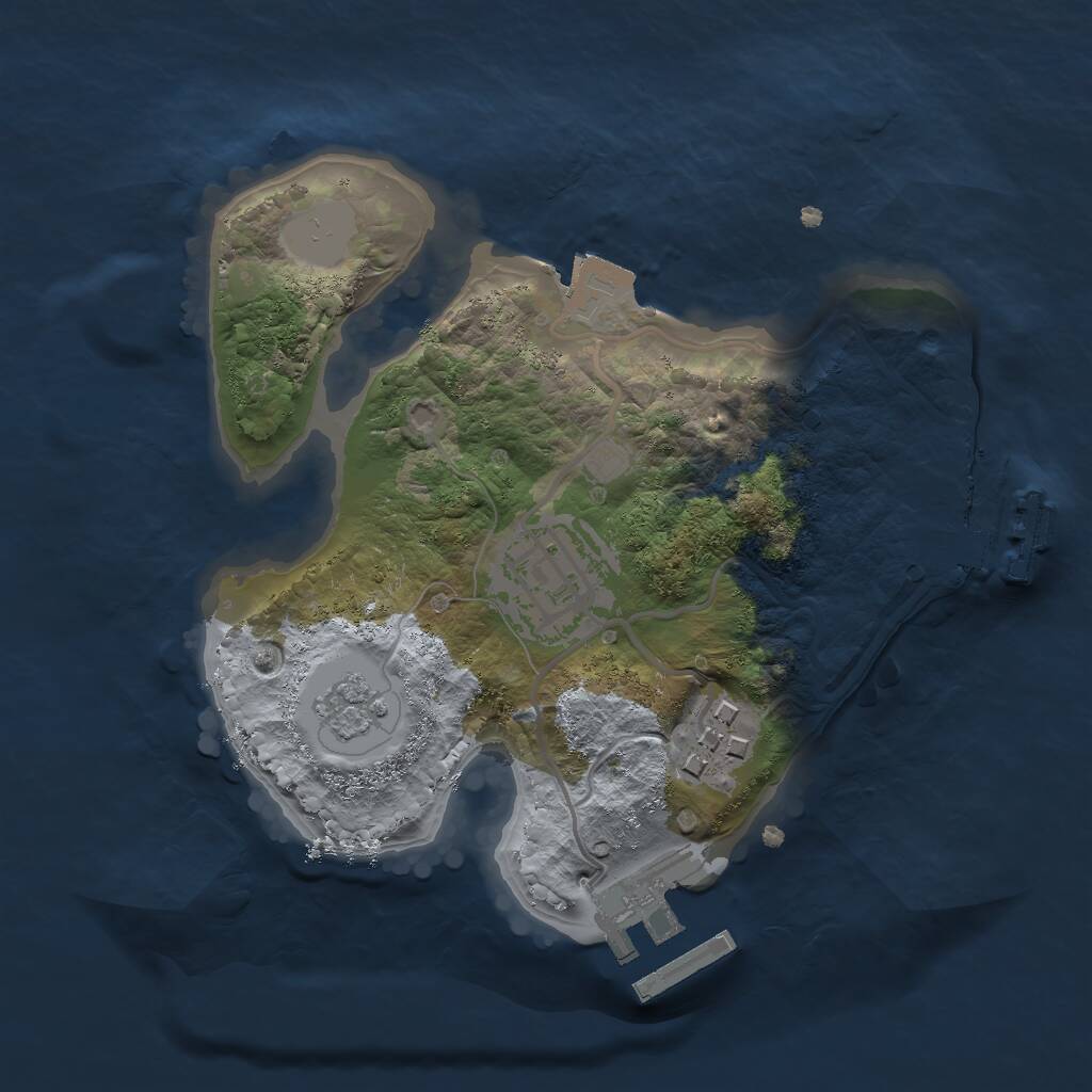 Rust Map: Procedural Map, Size: 2000, Seed: 33, 6 Monuments